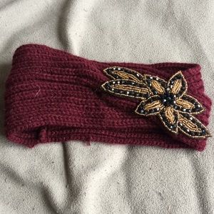 Maroon knit headband